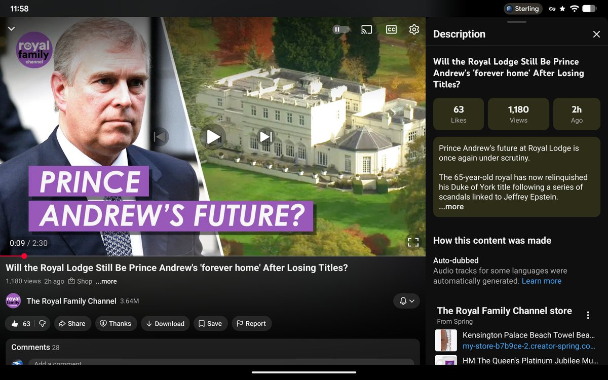 GreenShades9's tweet image. I hadn&apos;t noticed this before, but I like how #YouTube adds a pop of dynamic color to the Info page&apos;s button, it&apos;s kind of #Material3Expressive. 

#PixelTablet