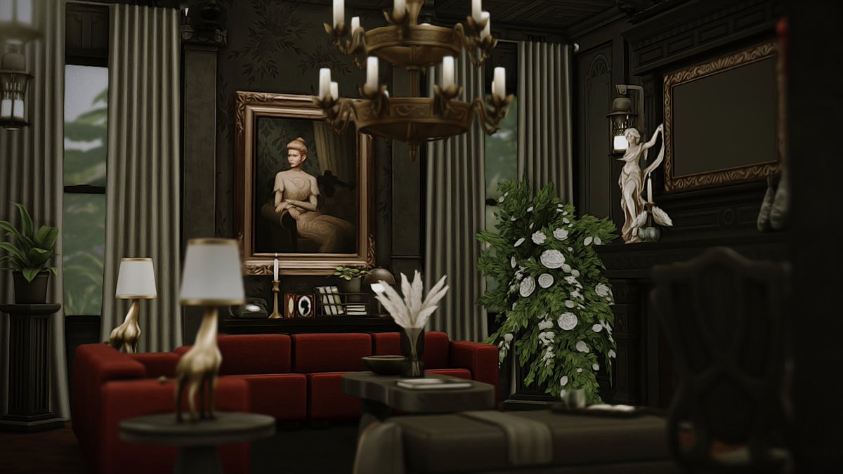 simsletoe's tweet image. modern gothic interior ✦✧✦✧
#TheSims4 #ShowUsYourBuilds