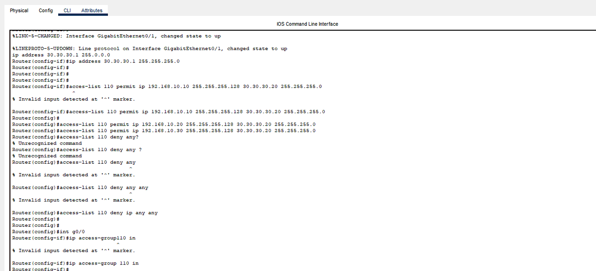 Omowumi1811's tweet photo. Just configured standard and extended ACLs on packet tracer. Restricted specific hosts from reaching the server network โ and it worked flawlessly๐.
@akintunero @Tripledotstech @KoredeSec
#Networking #Cisco #ACL #HandsOnLabs https://t.co/ijhaCOKWZ1