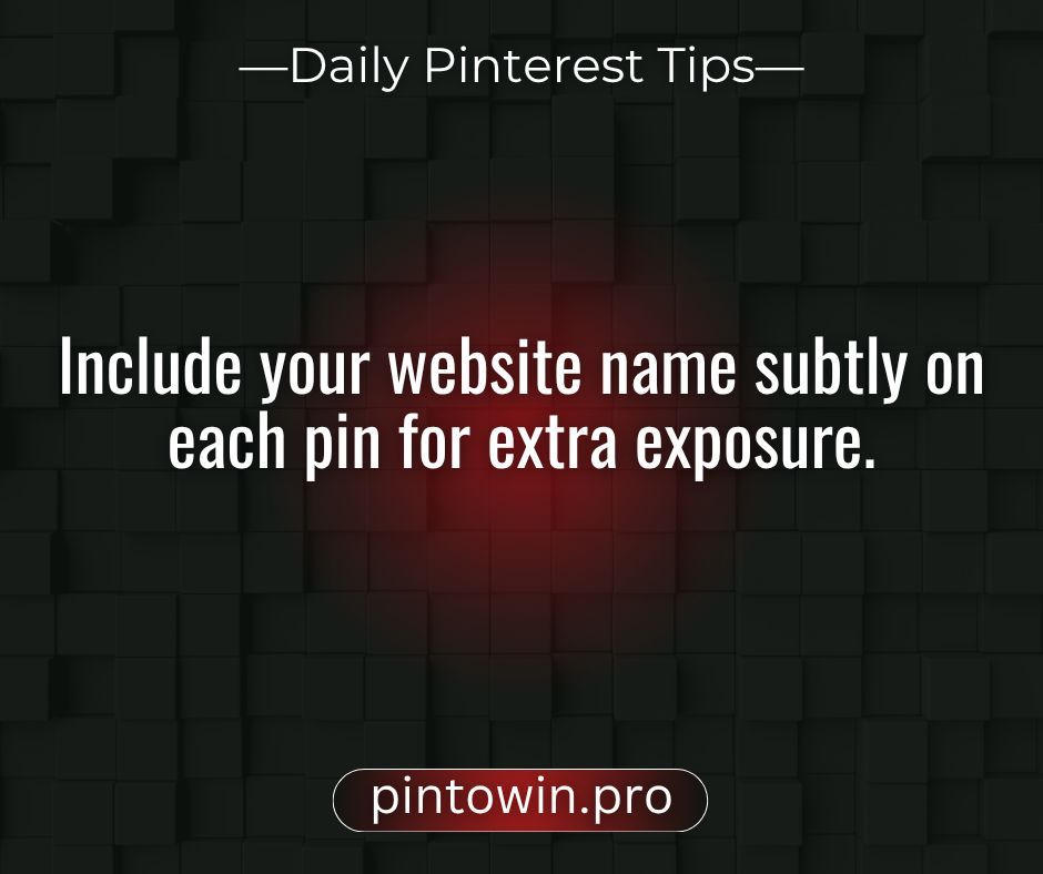 pintowin_pro's tweet image. Include your website name subtly on each pin for extra exposure.
#PinterestBranding #PinterestDesign