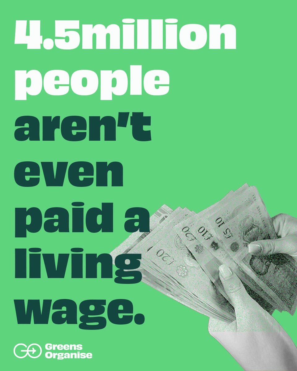 GreensOrganise's tweet photo. Pay Up!

It’s time all employers in the UK paid a liveable wage. It’s a bare minimum.

@LivingWageUK have just announced that the rate has risen to £13.45 per hour/£14.80 in London.

We’ve had enough of being exploited. We’ve had enough of greedy bosses. https://t.co/5H9SuMmUID