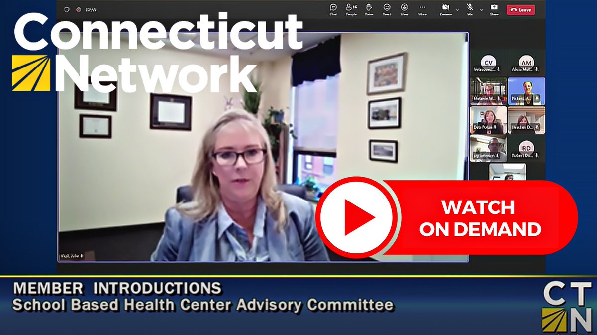 🩺🍎Check out the recent meeting of the CT School Based Health Center Advisory Committee here: ct-n.com/ctnplayer.asp?…. This committee helps the CT Dept. of Public Health provide students access to high-quality care, recommend changes to laws to ensure care is accessible. #ctn