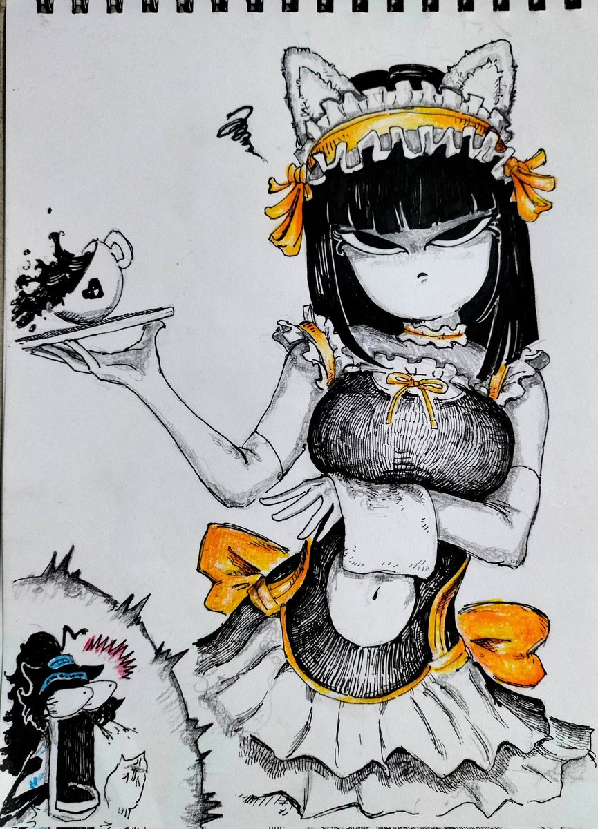 Who lost be maid💥☕
that so..  💛maid aset💛
#にゃんこ大戦争 #battlecats #fanart