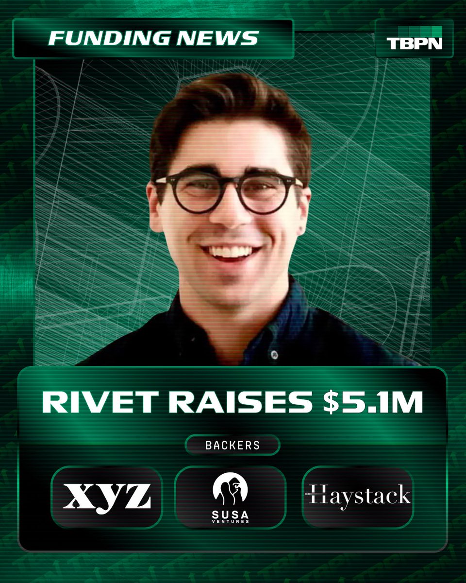 BREAKING: @RivetTax raises a $5.1M seed round to bring AI to tax prep.
Led by former Ramp exec @NickAbouzeid, the company blends automation with ex–Big 4 accountants and already serves Cursor, Cognition, and ModRetro.
Nick will be on TBPN today at 1:30p PT to discuss. https://t.co/rASEfd6iTg