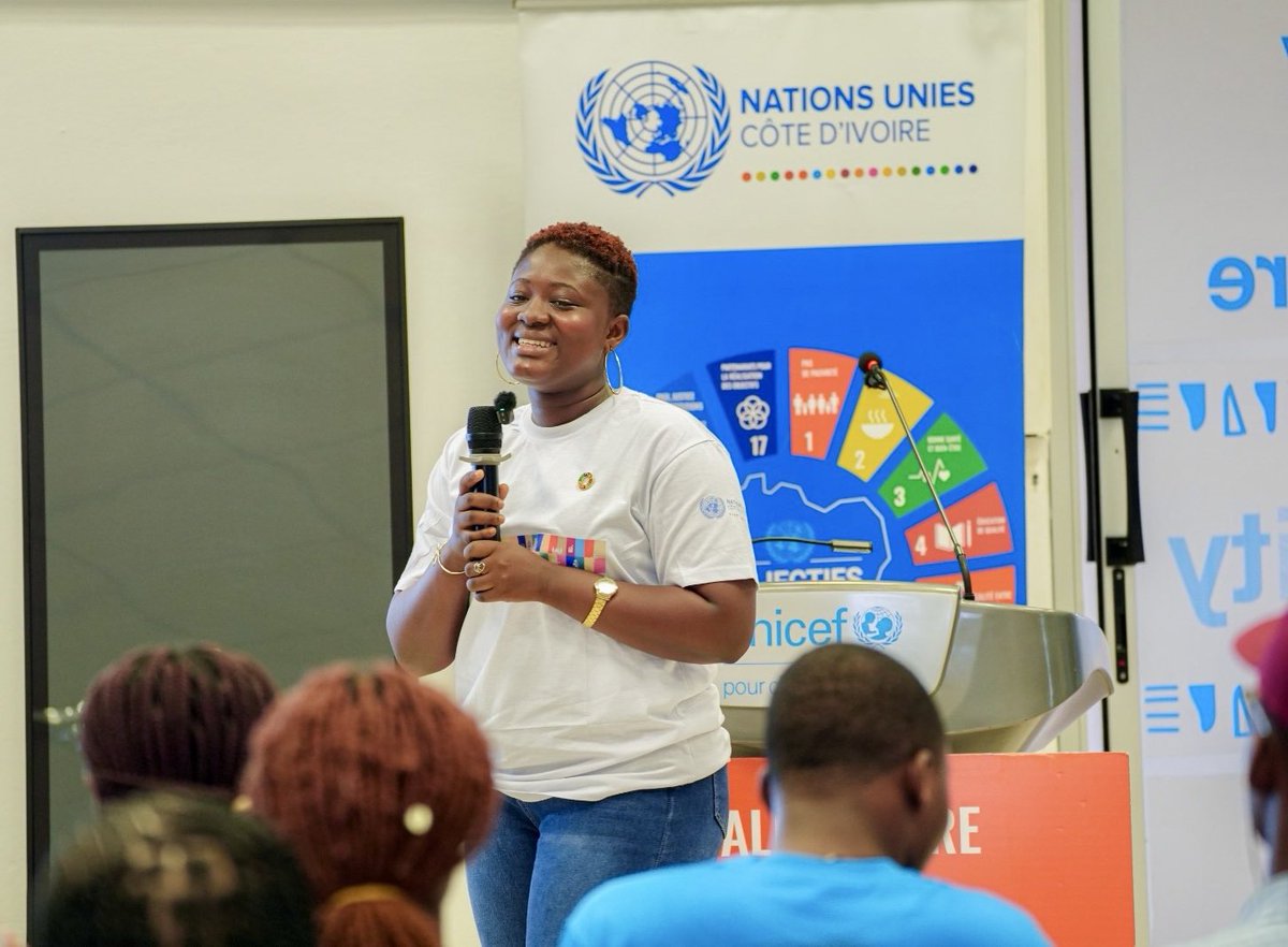 ONU_CIV's tweet image. Ensemble, ➕ impactants 🌍
Une centaine de jeunes leaders ont lancé aujourd’hui le Réseau national des Jeunes pour les #ODD  — un espace de réflexion &amp;amp; d’engagement pour amplifier la voix &amp;amp; les actions de la jeunesse en faveur du développement durable en #CIV.
#Youth4SDGs #UN80
