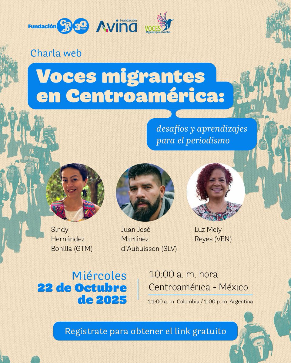 #EnEsteMomento | Comenzamos la charla web ‘Voces migrantes en Centroamérica’, junto a <a href="/LuzMelyReyes/">Luz Mely Reyes</a>, <a href="/juan_martinezd/">Juan Martínez d’Aubuisson</a> y Sindy Hernández Bonilla 🌎

Conéctate y explora cómo contar historias que reconozcan la dignidad y diversidad de los migrantes 👉 youtube.com/live/pd2ei_oIV…