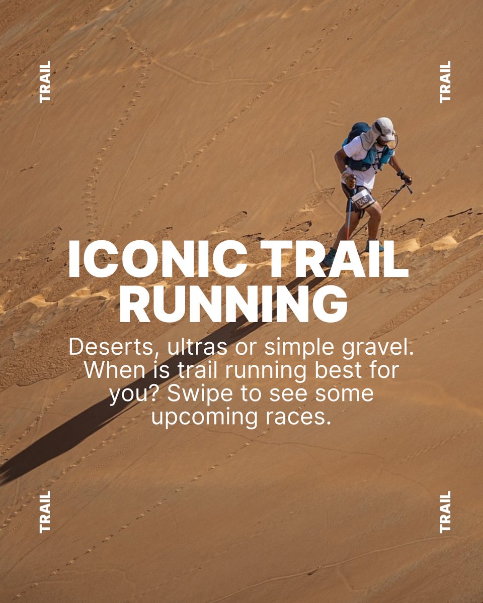 ahotu's tweet photo. When is trail running best for you? 
Sand beneath your feet, mountain air in your lungs, and endless trails through the wild  – there’s nothing quite like it ⭐

#OmanDesertMarathon #UltraXTanzania #PokharaUltra https://t.co/DdbIAnW6s5