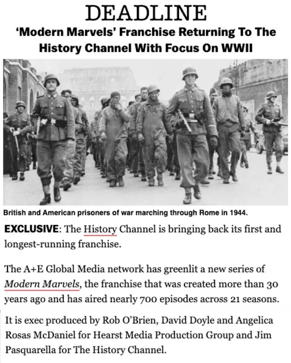 Thrilled to partner with <a href="/HISTORY/">HISTORY</a> to reimagine MODERN MARVELS and honor a legacy of innovation and storytelling!

<a href="/HearstMPG/">Hearst Media Production Group</a> 
deadline.com/2025/10/modern…