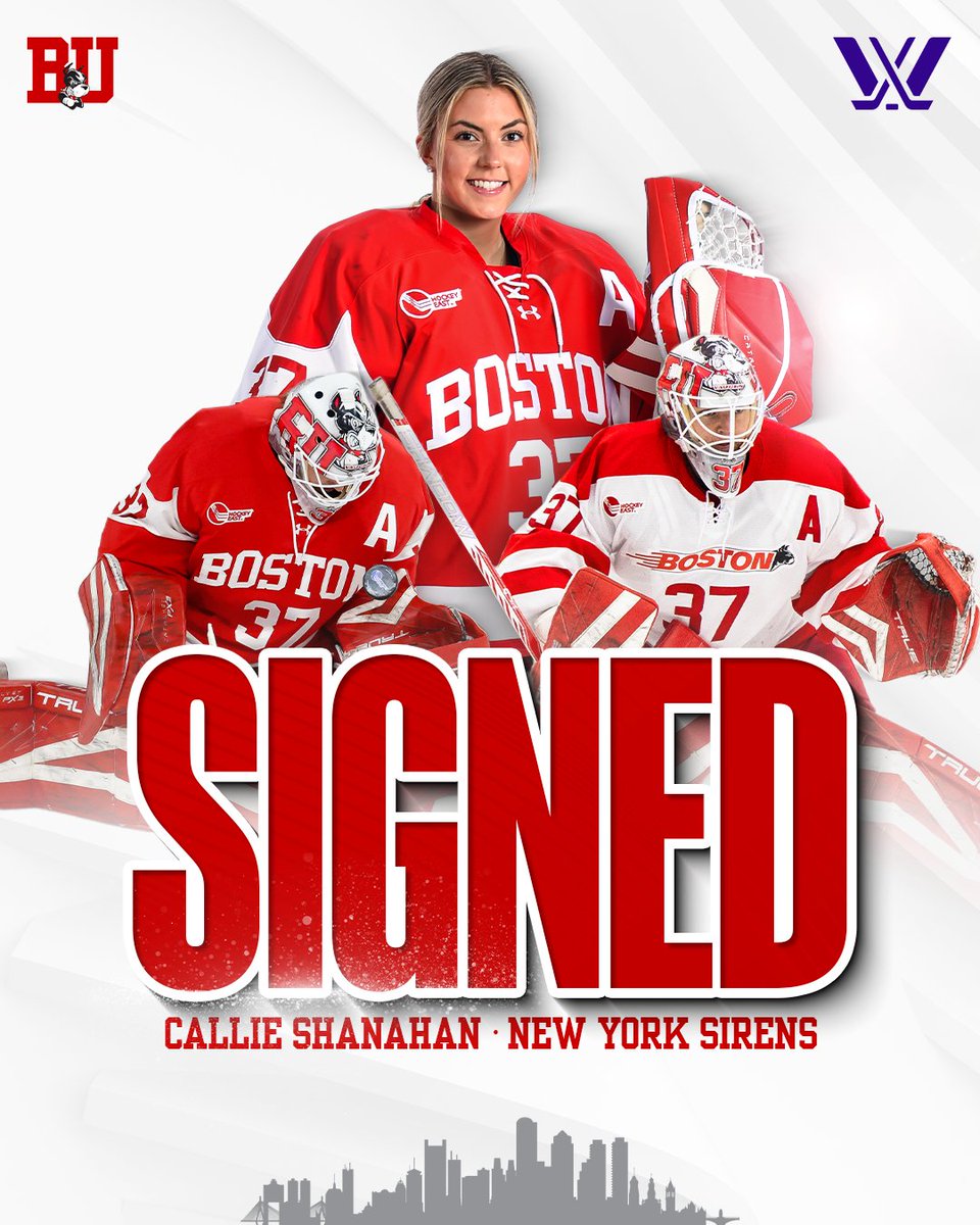 TerrierWHockey's tweet image. Officially official ✍️

Congrats to Callie on signing a one-year standard player agreement with the @PWHL_NewYork 🍎

#ProudToBU