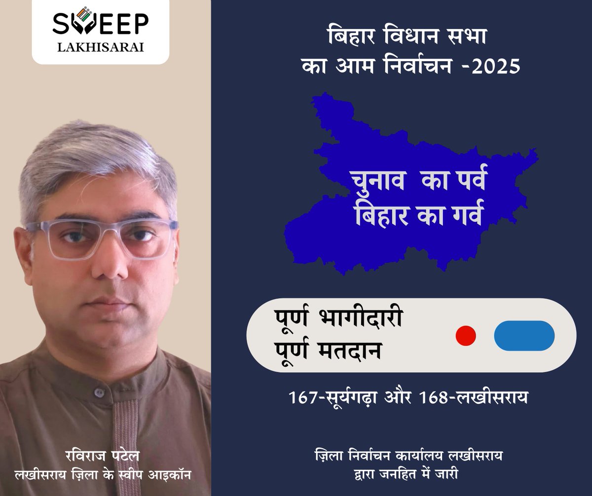 Mithi_IAS2011's tweet image. पूर्ण भागीदारी-पूर्ण मतदान 
#SveepIcon #raviraajpaatel