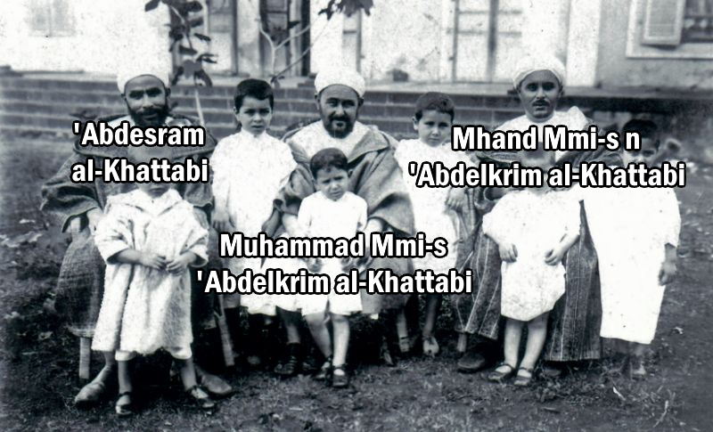 Si 'Abd al-Krim, the ancestor and great-grandfather of Muhammad Mmi-s n 'Abd al-Krim originally comes from the Igzenayen (Gueznaïa) holy fraction of the Asht 'Aru 'Aisa and migrated into the Aïth Waryaghar fraction of the Aïth Khattab 100 years prior to his birth in Ajdir, the