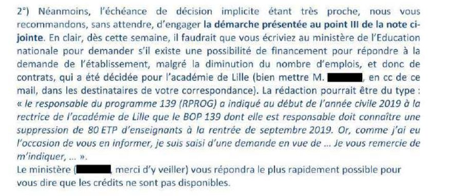 Barbouzerie de l'état. Dans le rapport parlementaire concernant le contrôle de l'état sur les établissements privés on trouve ce courriel entre le Ministère et la Préfecture du Nord visant à justifier - a priori - le refus de contrat du collège Averroes. Lisez c'est explicite