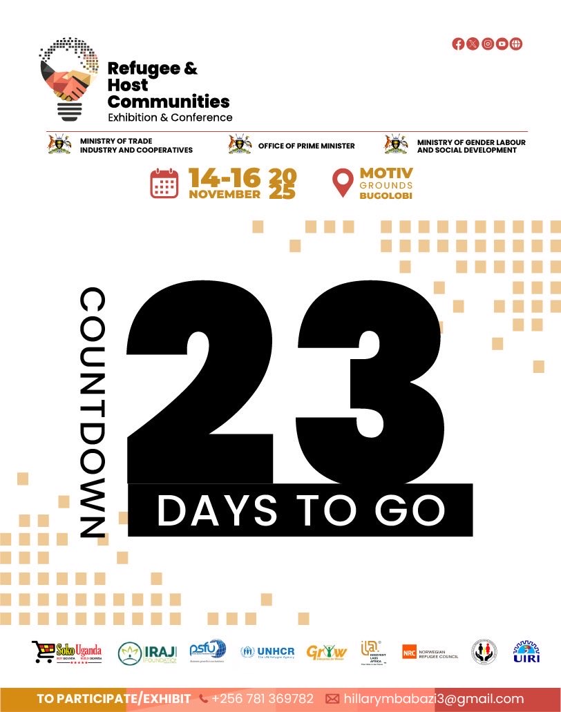Saquon✧ (@javisstunner) on Twitter photo It’s now 23 days left to turn the Ugandan 1.7 million refugees with many turning challenges into opportunities through business, innovation and creativity.
For inquiries: +256 781 369782
#RefugeeExhibition2025 It’s now 23 days left to turn the Ugandan 1.7 million refugees with many turning challenges into opportunities through business, innovation and creativity.
For inquiries: +256 781 369782
#RefugeeExhibition2025