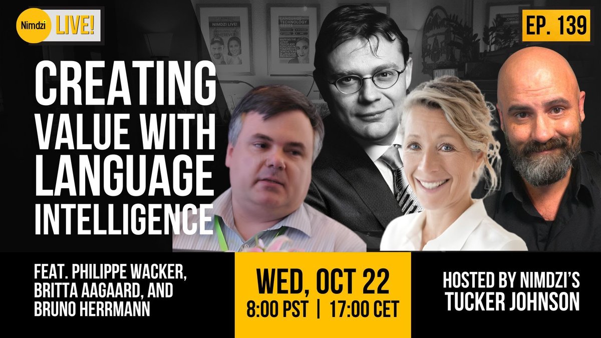 Creating value with Language Intelligence: Nimdzi Podcast with Britta Aagaard, Bruno Herrmann and Philippe Wacker. Watch it here: bit.ly/3L3w8mD 

#LanguageIndustry #Translation #Interpretation