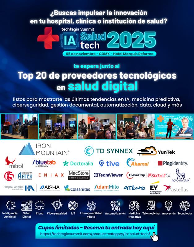 #IASaludTech2025 donde la tecnología y la salud digital se conectan 🚀
 
🎟️ Asegura tu lugar aquí: techtegiasummit.com/product-catego…
#CX #TransformaciónDigital #Innovación #Networking #SaludDigital