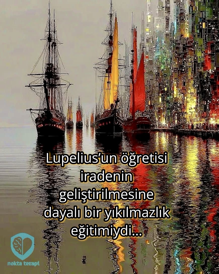 Lupelius kesinlikle eşsiz bir karekter, sadece kendisiyle kıyaslanabilecek
bir eylem filozofuydu.
Lupelius, bir kadın tacı, veya bir keşişin cüpbesini giyer, öğrencilerine de
giydirir ve bunun bir oyun olduğunu akıllarından hiç çıkartmadan ve esiri
olmadan, bu rolü nasıl