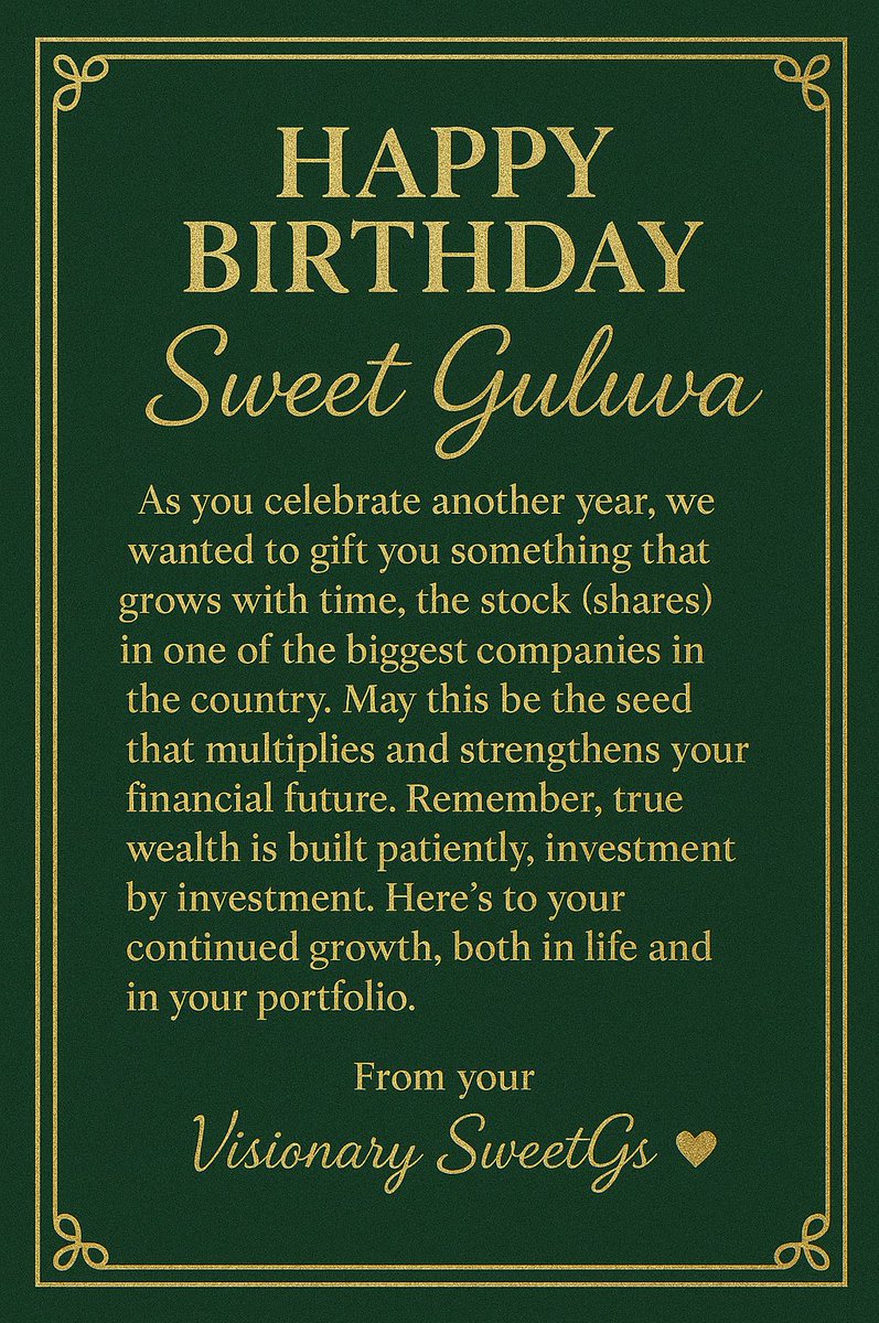 AjunaMilton2's tweet photo. Visionary SweetGs, thanks for making my fav a share holder of one of the biggest Enetepises in SA. May ur pockets never dry, he's now AkhonaMashares💃🏼💃🏼💃🏼

SWEET GULUVA TURNS24 
HAPPY BIRTHDAY SWEET GULUVA 
#SweetGuluvaChapter24Unlocked
#AkhonamathembaGuluvaTurns24 https://t.co/ULnyiRv1tF