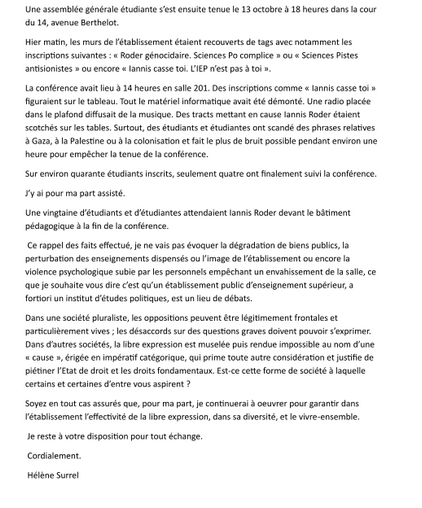 Cédric Biel (@cedric_biel) on Twitter photo 🧑🏻🏫🤬Soutien total à #IannisRoder. Le communiqué de la directrice SciencesPo #Lyon Hélène Surrel va dans le bon sens en réaffirmant le cadre et les valeurs républicaines niées par ces actions déplorables. Affaire à suivre ! <a href="/sup_recherche/">Ministère Enseignement supérieur/Recherche/Espace</a> Et🙏 JP Obin pour ces mots sur Linkedin. 🧑🏻🏫🤬Soutien total à #IannisRoder. Le communiqué de la directrice SciencesPo #Lyon Hélène Surrel va dans le bon sens en réaffirmant le cadre et les valeurs républicaines niées par ces actions déplorables. Affaire à suivre ! <a href="/sup_recherche/">Ministère Enseignement supérieur/Recherche/Espace</a> Et🙏 JP Obin pour ces mots sur Linkedin.