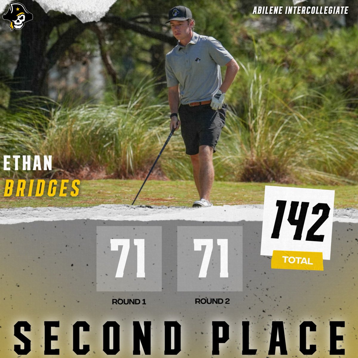 SUPirates's tweet photo. Pirates take the title in Abilene! 🏆⛳️

Our Men’s Golf team dominated the Abilene Intercollegiate with team rounds of 291 & 287 to claim Tournament Champions! Three Pirates finished in the top 5: 
🥇Ricky Mitchell - Individual Champion 
🥈Ethan Bridges - 2nd Place 
🏅Sam McClure - 5th Place