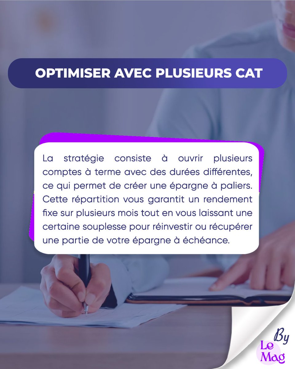 🔎  Le compte à terme est un produit d’épargne qui permet de bloquer une somme d’argent pendant une durée déterminée, en échange d’un taux d’intérêt fixe souvent plus avantageux que les livrets classiques. 🚀 ✅ #CultivezVotreEpargne