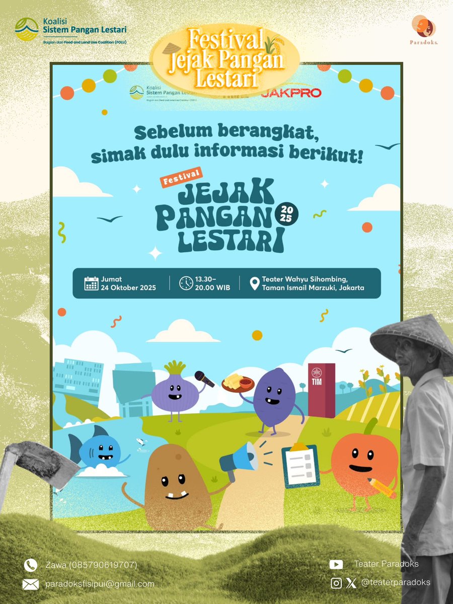 teaterparadoks's tweet photo. [PARADOKS x Koalisi Sistem Pangan Lestari]

Halo, Sobat Pangan! Tak terasa, dua hari lagi kita akan bertemu di Festival Jejak Pangan Lestari 2025. https://t.co/pvhEXsfyI5