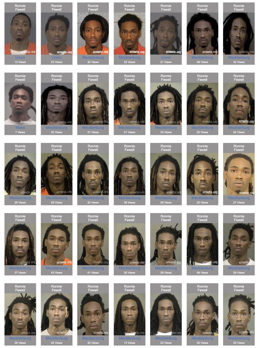 🚨#BREAKING: Ronnie Fewell of Charlotte NC, who has been arrested a mind-boggling 41 previous times (!!!), has just arrested AGAIN for the murder of of a 51 year old man.

HOW ON EARTH WAS THIS MAN WALKING FREE?!!!!!

When is enough?!!!

North Carolina needs MAJOR reform...