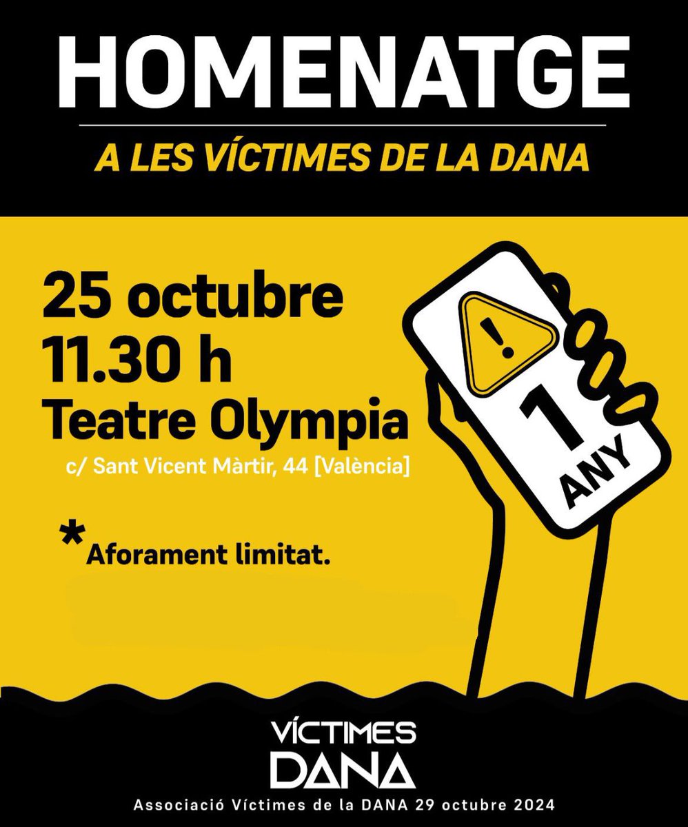 Este dissabte homenatjarem a les nostres víctimes al Teatre Olympia de València (11.30 h).

Si voleu assistir, encara podeu inscriure-vos a través d'este enllaç:
docs.google.com/forms/d/e/1FAI…