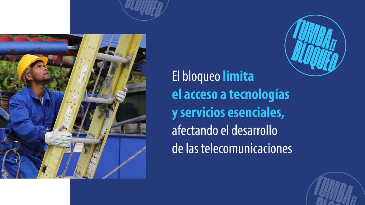 El bloqueo constituye el principal impedimento para el desarrollo de las comunicaciones en #Cuba 🇨🇺.
👉 Limita la adquisición de tecnologías y equipamiento con componentes estadounidenses.
👉 Obstaculiza el acceso libre a contenidos de la red de redes.
#TumbaElBloqueo
