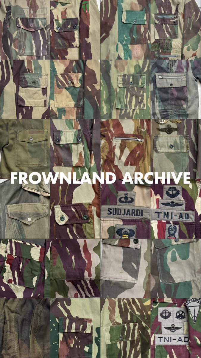 I made this on my way home: all known patterns of Darah Mengalir camouflage, from the 1960s until now.

Maybe I’m crazy, but here it is. All still in my personal collection.