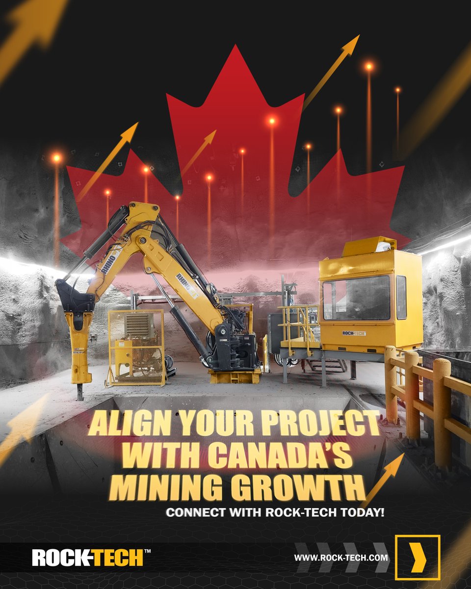 RockTechMining's tweet photo. Rock-Tech proudly supports Canada’s growth! 🇨🇦

The Government invests C$1.5B via CMIF to boost clean energy &amp; transport for mineral production.
We provide tech, equipment &amp; services powering safe, efficient mining. 💪

Read full article of @mining 👉 https://t.co/ajXR30ij4i https://t.co/WAfT6pkK7l