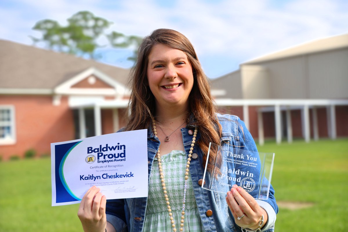 BaldwinSchools's tweet image. BALDWIN PROUD AWARDS: The October 2025 Baldwin Proud Certified Award has been awarded to Summerdale School's Kaitlyn Cheskevic, a second-grade teacher. Cheskevic was surprised while teaching her students outside in the gazebo.
#baldwinproud #communitystrong