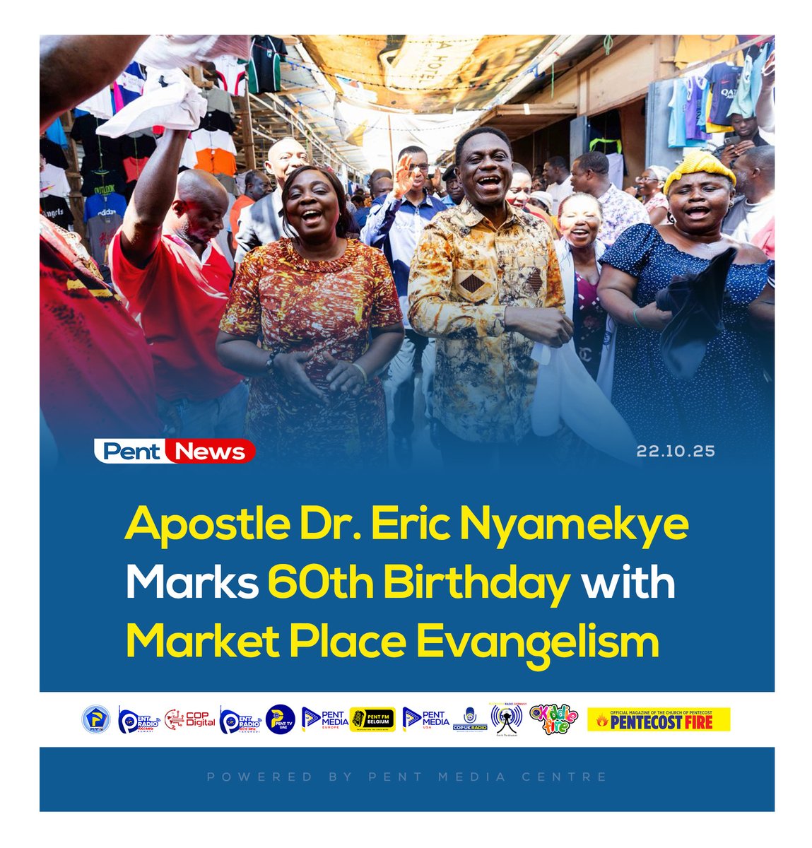 thecophq's tweet photo. The Chairman of @thecophq, Apostle Dr. Eric Nyamekye, marked his 60th birthday in an unconventional yet profoundly spiritual way — by taking the gospel to the marketplace.

🌐 | Read more: https://t.co/NVAKkngftT

#PentNews | #LiveOutYourCalling | #PossessingTheNations https://t.co/TbFUVvKyAd