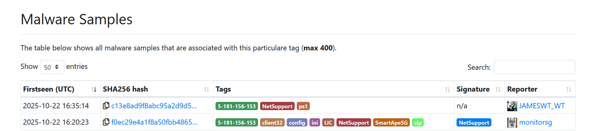 JAMESWT_WT's tweet image. #netsupport #rat
Client32.ini
MD5
7a9adb61e63b59a6a94ba289082ccfdd
GatewayAddress=5.181.156.]153:443

Samples👇
bazaar.abuse.ch/browse/tag/5-1…

@500mk500
