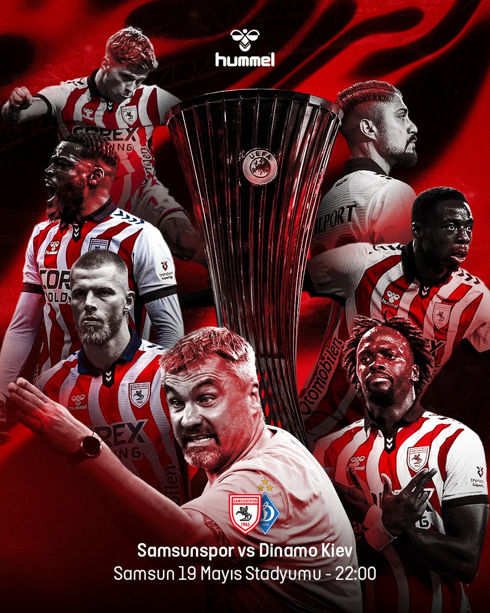 Kırmızı-beyaz tutku bir kez daha Avrupa sahnesinde!
UEFA Konferans Ligi’nde Dinamo Kiev karşısında sahaya çıkan Samsunspor’a yürekten başarılar diliyoruz.
Her maçta, her adımda #teamhummel  💪⚽️ 
<a href="/Samsunspor/">Samsunspor 🇹🇷</a> 

#Samsunspor #AvrupaYolunda #BirlikteGüçlüyüz