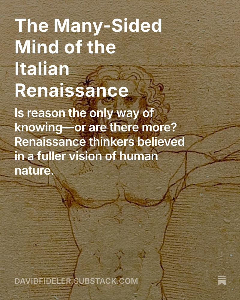 The belief in many ways of knowing is why the Renaissance produced so many polymaths — or well-rounded “Renaissance men” — individuals with the ability to engage and contribute to many fields.

substack.com/home/post/p-17…