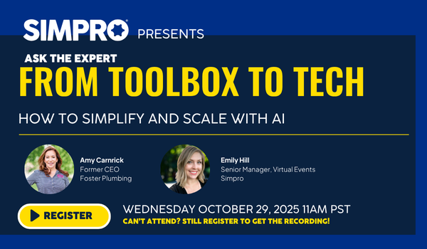 simprosoftware's tweet image. Trades pros — quick question:
How many apps are you using to run your business?
If it’s more than 3… this session is for you.
From Toolbox to Tech: How to Simplify and Scale with AI
🗓 Oct 29 | 11 AM PST
🔗 Save your seat: bit.ly/479uas7
#webinar #Simpro #FieldServices
