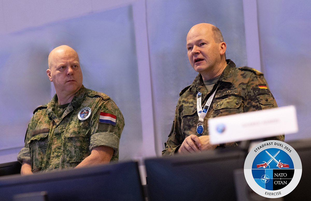 NATO_JWC's tweet photo. STEADFAST DUEL 2025 ⚔️ ⚡

⚔️ @NATO's first Article 5 exercise with all 32 member states
⚔️ First operational-level exercise to simultaneously train #NATO’s three joint force commands (Brunssum, Naples, and Norfolk)
⚔️ The first STEADFAST-series exercise to test a 24/7 battle rhythm

"STEADFAST DUEL 2025 is a very realistic #multidomain exercise for the #warfighter, executed in a simulated environment to strengthen our collective #deterrence and #defence. It will integrate real-world regional planning and cutting-edge #technologies."

- Major General Ruprecht von Butler, Commander @NATO_JWC 

Read more ➡️ https://t.co/flKwYZQy7l

#WeAreNATO #TrainToWin #StrongerTogether #STDU25 #steadfastduel25