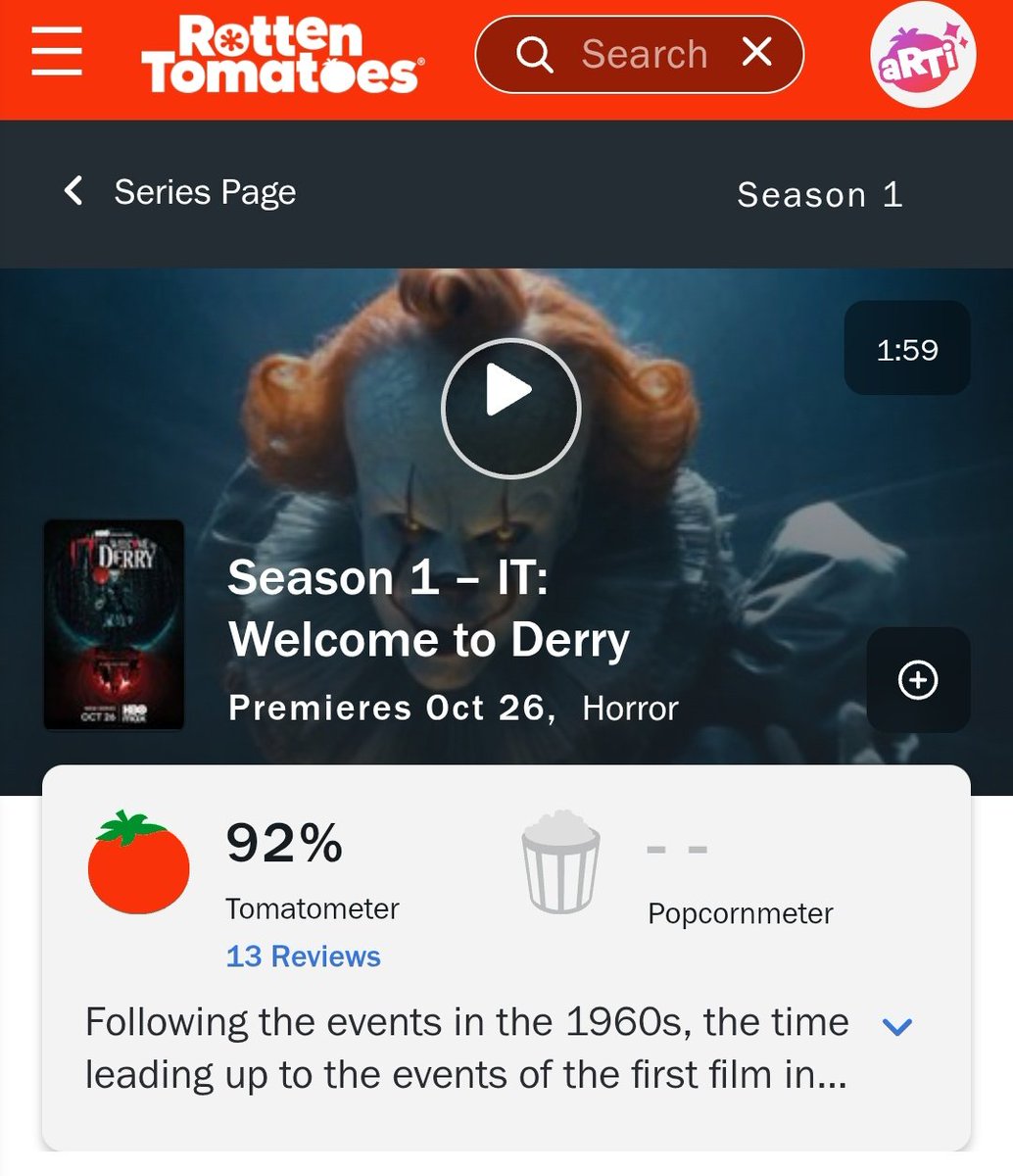 A série ‘IT: Bem-Vindos a Derry’ abriu com 92% de aprovação da crítica no Rotten Tomatoes.