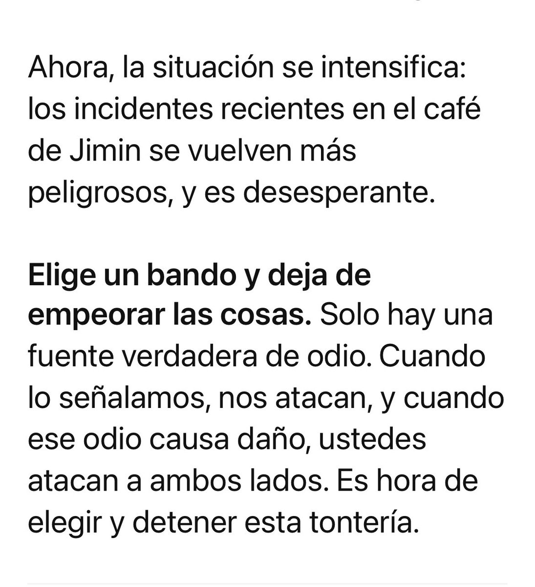 MssParkJM's tweet photo. Alerta🚨🚨‼️el peligro para Jimin escala y esta guerra de desinformación que army inflama solo crea el medio perfecto para continuar creciendo. Nos va a expl.tar  en las manos. 
#JiminProtect  #WithJiminTillTheEnd 
#JikookasSinFiltro 
#Jikook 
#Hay_Un_SoloCulpable https://t.co/bQycxKUwOZ
