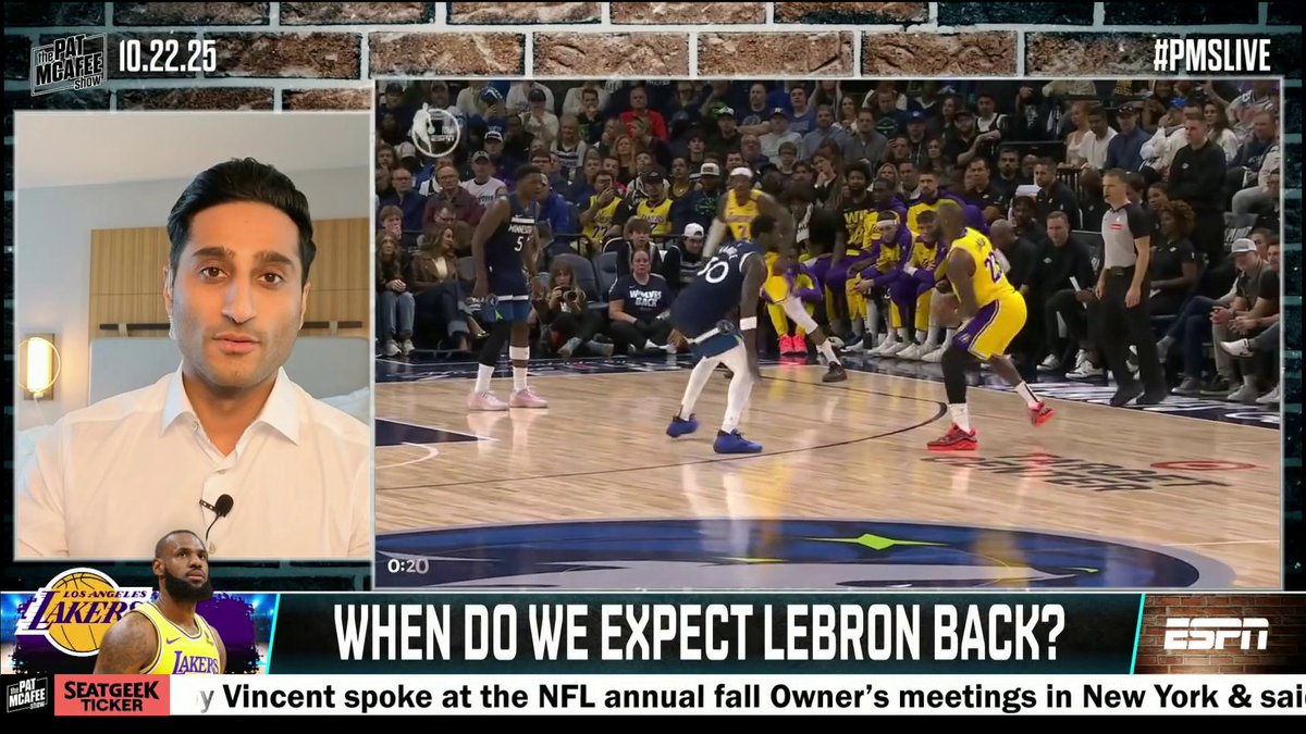 "Sources tell me he's going to be very, very patient with this injury. I'm told the Lakers and LeBron are looking at mid-Novemberish for him to make his debut."

@ShamsCharania weighs in on LeBron James and when we can expect him to be back with the Lakers ✍️ (via @PatMcAfeeShow) 