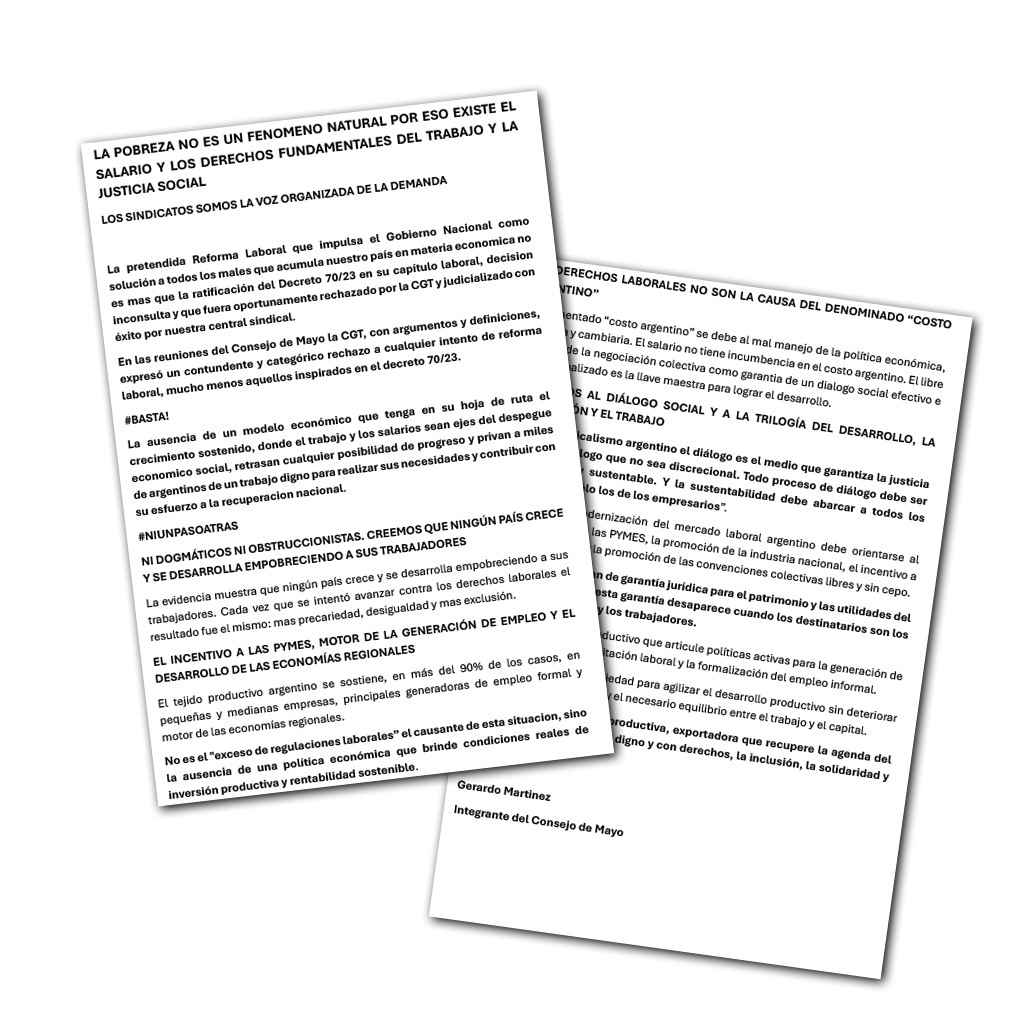 GERARDO MARTÍNEZ RECHAZÓ UNA REFORMA LABORAL: "NI DOGMÁTICOS NI OBSTRUCCIONISTAS. CREEMOS QUE NINGÚN PAÍS CRECE Y SE DESARROLLA EMPOBRECIENDO A SUS TRABAJADORES"

#NIUNPASOATRAS
Ver documento completo: bit.ly/43qZS33