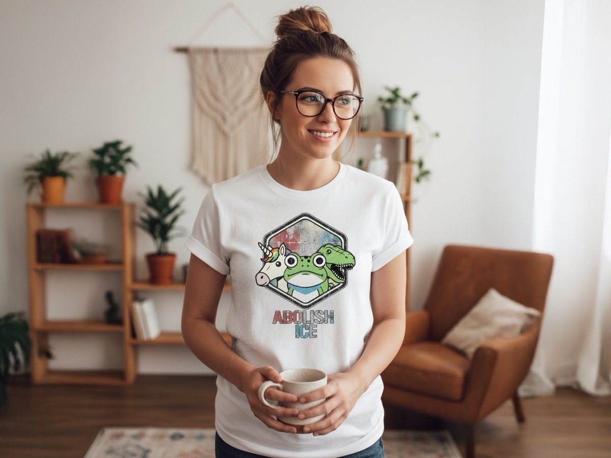 3MillsDesign's tweet image. When fascism inflates, resistance gets mythical. 🦄🐸🦖
The ANTIFA Council of Elders, Unicorn, Frog, and Dino, unite under “Abolish ICE”.
Mock power on tees, stickers &amp;amp; more. 
redbubble.com/shop/ap/175090…

#AbolishICE #FreedomFrog #Antifa #PortlandProtests #NoKings