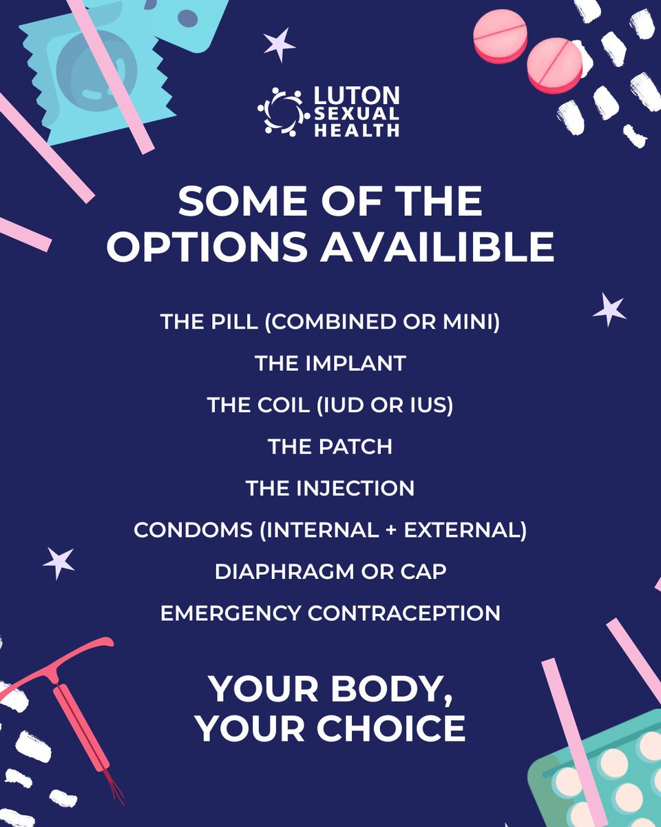 💊 Which Contraception Is Right for You? 💊

Finding the right contraception isn’t about ticking a box - it’s about finding what fits you.

#Luton #YouthSupport #SexualHealth #Contraception #HealthyChoices