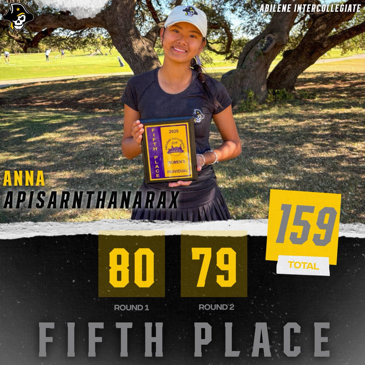 SUPirates's tweet photo. Fall finish on top! ⛳️🏆

Women’s Golf closed out the fall season in style with a tournament win, shooting team rounds of 319 & 311! 👏🏼🏴‍☠️

‼️ Junior Sydney Jackson led the way, claiming her second individual title of the season! 
✨ Freshman Emily York secures 3rd place (79,79) and fellow freshman Anna Apisarnthanarax finished in 5th place (80,79)!