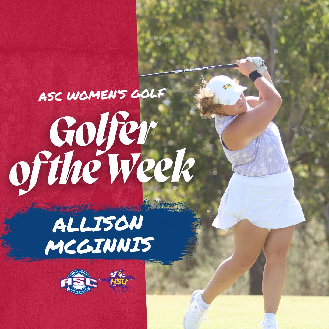 ASC_sports's tweet photo. ASC Women's Golfer of the Week - Allison McGinnis
Read more: https://t.co/8CKIAEgU3v
#ascsports #ascgolf #d3golf https://t.co/R39lwODZBZ