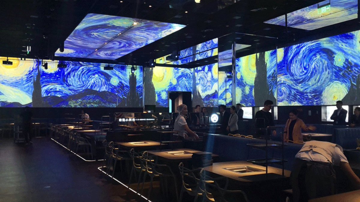 GooSystems's tweet image. 580 Square Meters of Screen Goo High Contrast Screens at Haidilao HotPot Restaurants
#GooSystems #ScreenGoo #Projection