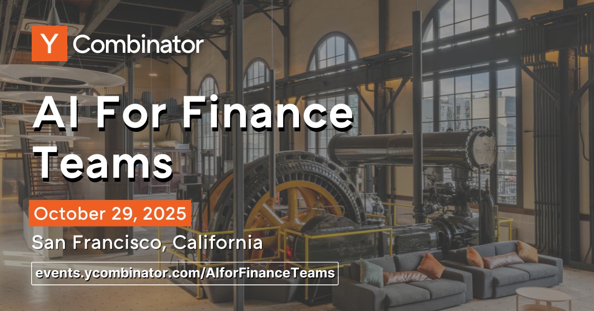 ycombinator's tweet image. We're hosting an event next week for CFOs and Finance Teams in San Francisco.
Hear from CFOs and leaders who have adopted AI to reduce risks, drive better decisions, and deliver efficiencies across FP&A, including:
Amol Hardikar, CFO @Replit
@john__glasgow, CEO & Co-founder…