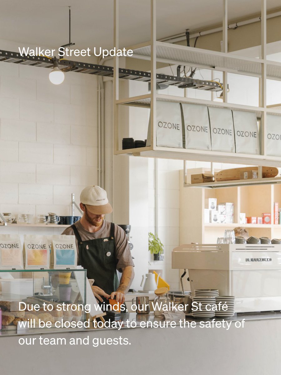 Christchurch Walker Street Location Closed ⚠️ 

Due to strong winds, our Walker St café will be closed on 23rd October to ensure the safety of our team and guests. 

Thanks for your understanding and please stay safe.