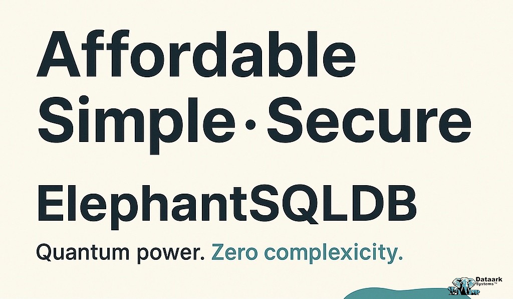 ElephantSqlDB's tweet image. The best technology is the one you forget is there. It just works. Simple, secure, affordable. That's our goal. #DevEx #KISS #Tech
