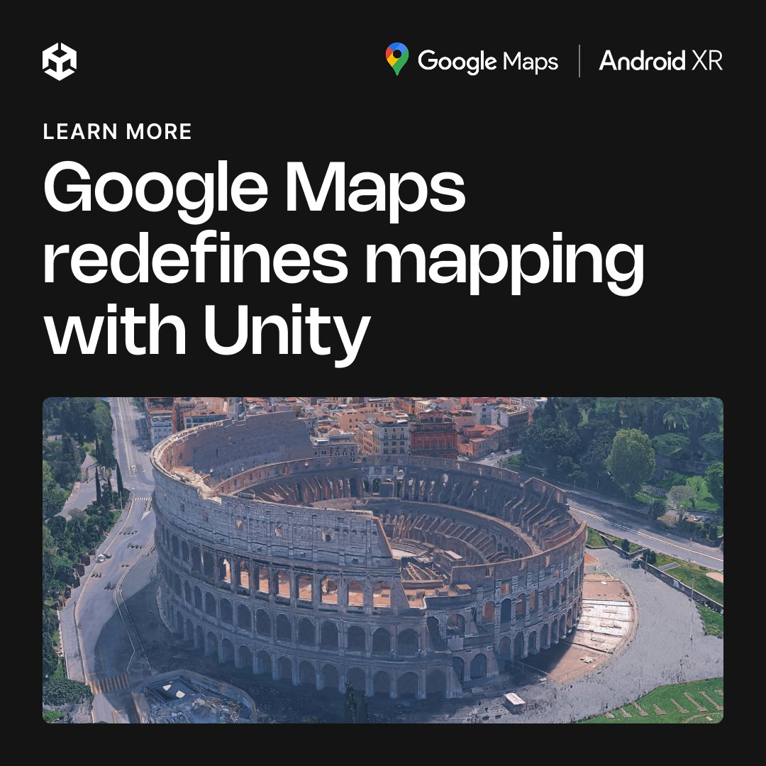 unity's tweet image. 🚀 Attention #XR devs! 🚀

Unity’s Android XR tools, built with @Google &amp;amp; @SamsungMobile, powered launch titles for Samsung’s new Galaxy XR headset, including Google Maps Immersive View made with Unity 6.

See what’s possible with Android XR + Unity: on.unity.com/3JiV60L